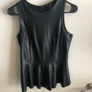 Black Faux Leather Shirt